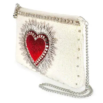 "Follow Your Heart" Mary Frances Cross Body Beaded Handbag