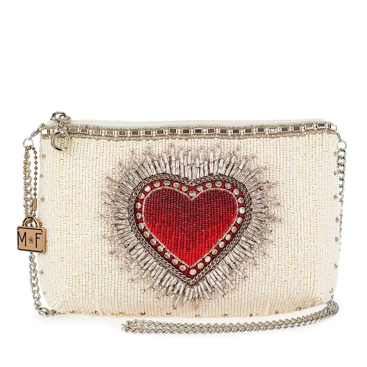 "Follow Your Heart" Mary Frances Cross Body Beaded Handbag