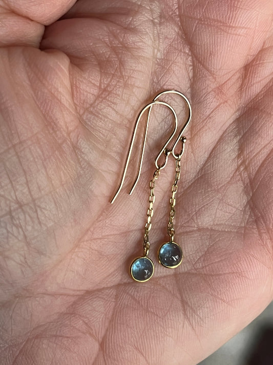 14K Blue Topaz Dangles