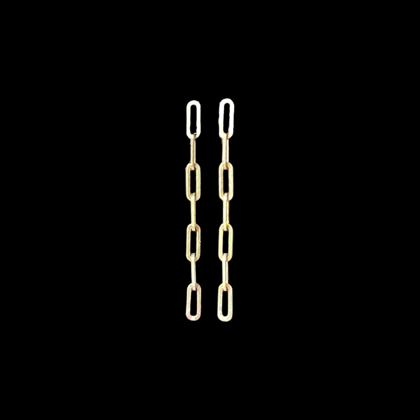 14k Paperclip Link Drop Earrings