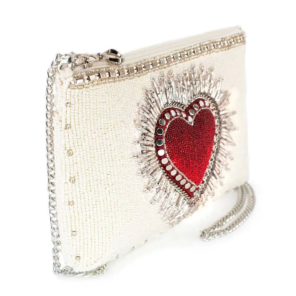 "Follow Your Heart" Mary Frances Cross Body Beaded Handbag