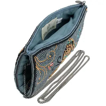 Beaded Butterfly with Blue Crossbody Phone Bag by Mary Frances