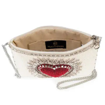 "Follow Your Heart" Mary Frances Cross Body Beaded Handbag