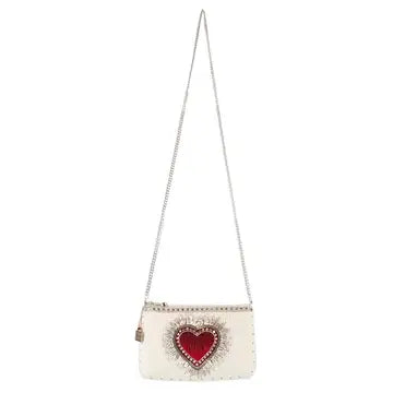 "Follow Your Heart" Mary Frances Cross Body Beaded Handbag