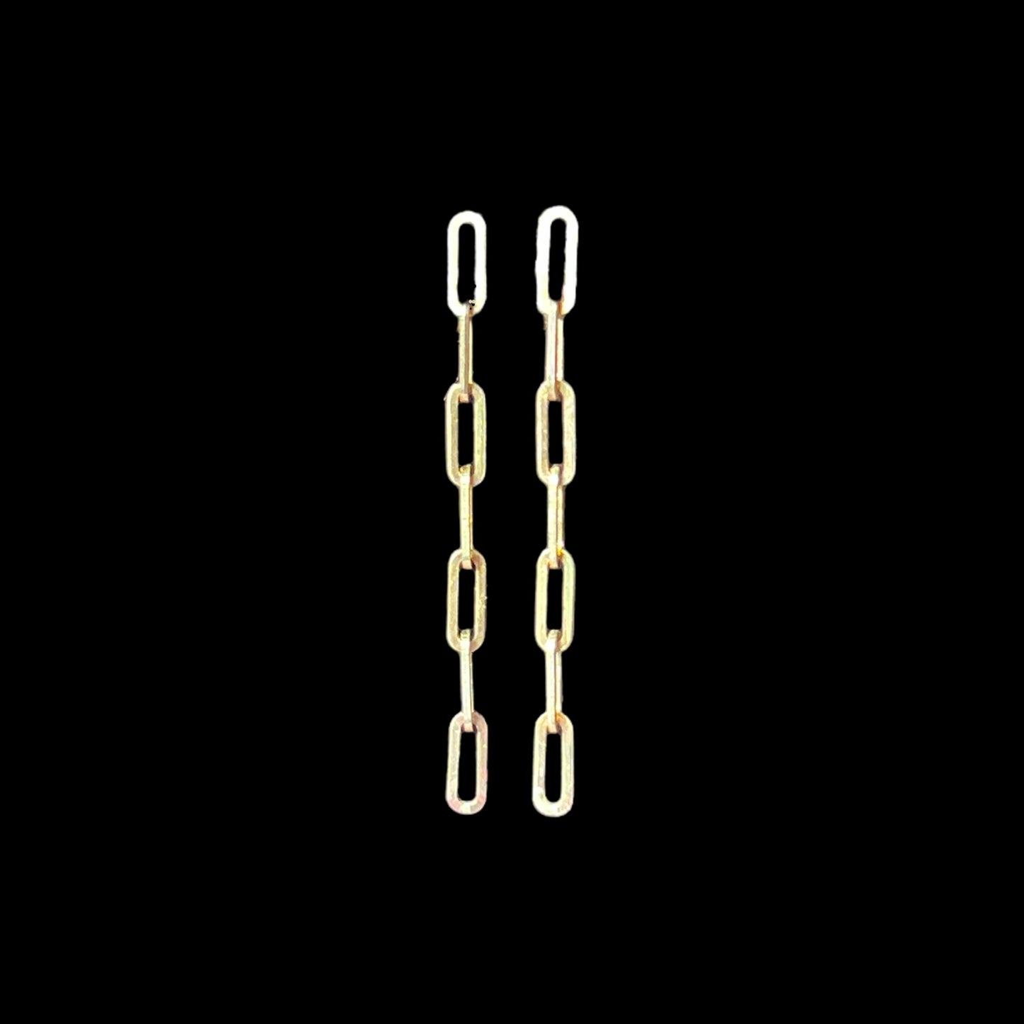 14k Paperclip Link Drop Earrings