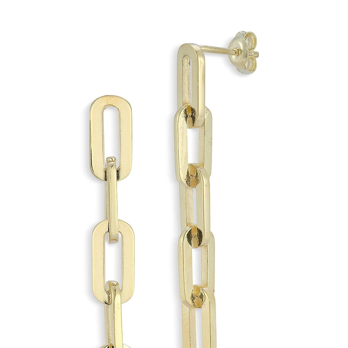 14k Paperclip Link Drop Earrings