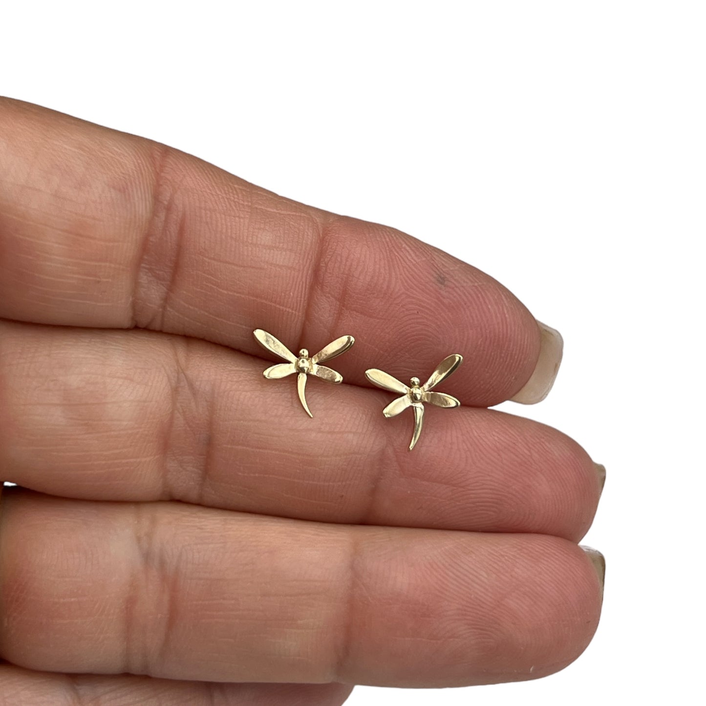 Dragonfly Earrings in 14K Yellow Gold