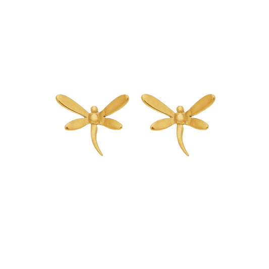 Dragonfly Earrings in 14K Yellow Gold