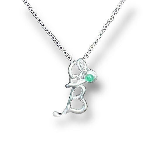 Custom Initial and Birthstone Necklace