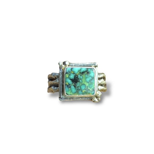 Turquoise twig ring