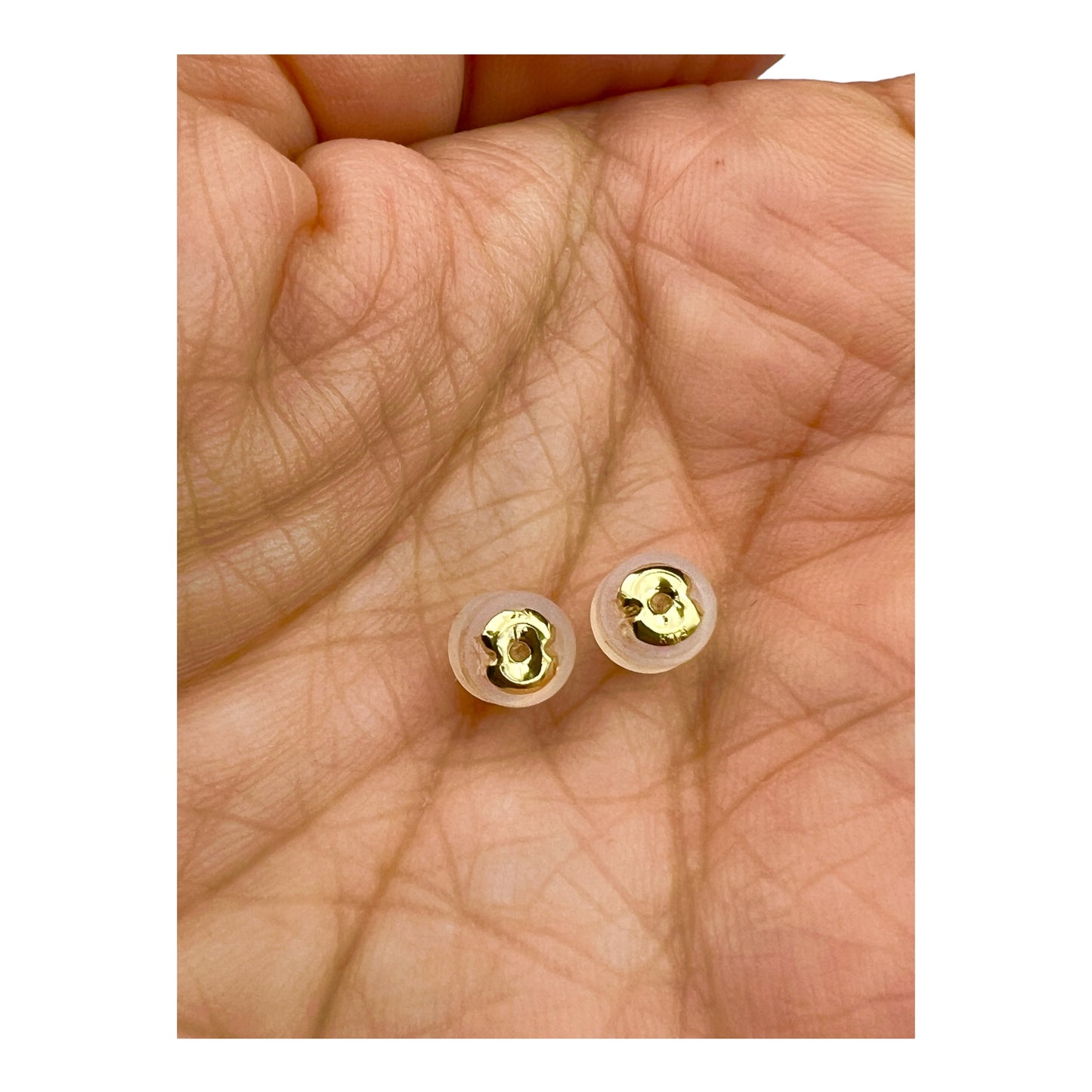 14K Yellow Gold Flower Stud Earrings